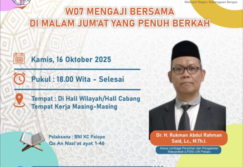 Wujud Pengabdian: Dosen Ilmu Al-Qur’an dan Tafsir UIN Palopo Beri Tausiah Penguatan Moral di BNI KC Palopo